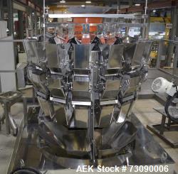 Used Ishida Model RVE-216B-1D/30-PB 16 head smooth bucket combination scale, 3000 liter buckets, booster hoppers, booster bu...